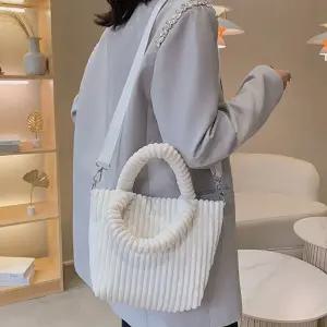 여성 코듀로이 미니백 겨울 손가방 토트백 크로스백