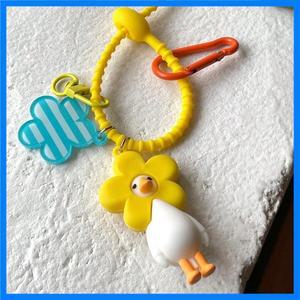 귀여운 만화 노란색 오리 키 체인 유행 학생 펜던트 절묘한 맞춤형 작은 선물 액세서리