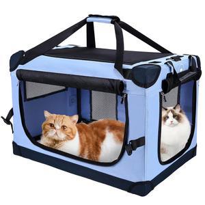 자동차 여행용 고양이 페그릭 PEGIC 최대 야외 실내용 소프트 캐리어, 위한 접이식 반려동물 2마리를 50파운드(블루) 초대형 및 대형 사이드 넉넉한