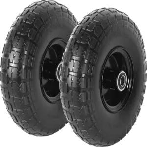 AR-PRO (2팩) 4.10/3.50-4 플랫 프리 타이어 및 휠 휠바로우 돌리 핸드 트럭 왜건 가든 카트 발전기 교체 -