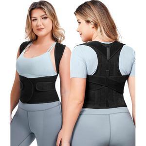 여성용 URSEXYLY 허리 보조 자세 교정기 어깨 풀백 지지대 상하 요통 , 척추 교정기(블랙, 미디엄)