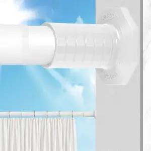 ZYKORT 엑스트라 롱 텐션 커튼 로드 51-168인치(4-14피트) 파티오용 드릴 야외 없음 창문용 헤비 듀티 욕실