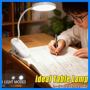미니 LED 책상 램프 클립형 독서등 터치 컨트롤 3가지 모드 충전식 침대 옆 독서등 사무실 공부방 가정 기