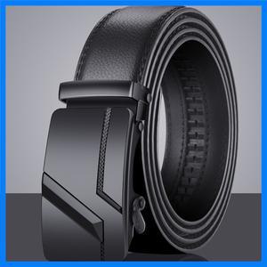 합금 자동 버클 남성용 벨트(비철제 녹 방지) 비즈니스 캐주얼용 프리미엄 대형 드레스 벨트 가볍고 내구성