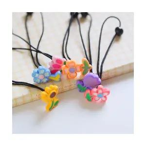 머리핀 동 링 헤어 악세사리 리본 끈 6개세트 라인플라워