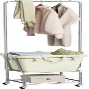 걸이식 선반이 있는 엘리켄 세탁 카트 바퀴가 달린 롤링 바구니 분리 가능한 라이너 백과 호텔 가정 옷장