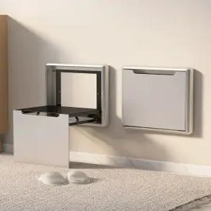 접이식 벽걸이 신발장 간이의자 틈새 벤치 현관앞 복도 붙박이 간이 현관장 정리대 현관 선반