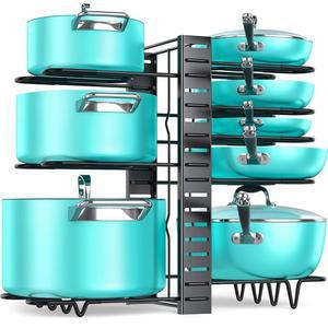 캐비닛 16.61 높이의 무델라 냄비 및 프라이팬 정리함, 8단 조절 가능한 팬 랙, 3가지 DIY 방법, 주방 정리함 보관용 뚜껑 홀더