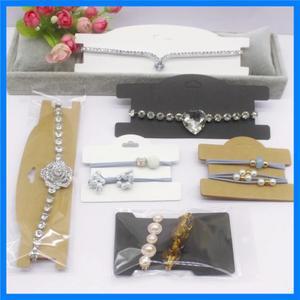 50pcs 화이트/블랙/크래프트 종이 시리즈 헤어 클립 목걸이 포장 카드