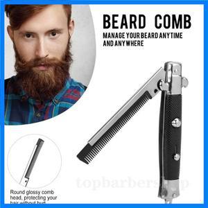 접이식 스프링 빗 자동 빗 접이식 칼 브러쉬 헤어 트리머 빗 브러쉬 액세서리 나비 남성용 포켓 나이프 빗