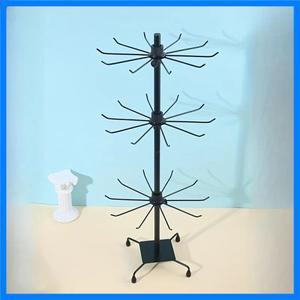 목걸이 귀걸이 반지 보관 여성 선물을 위한 간단한 3층 회전 금속 보석 랙