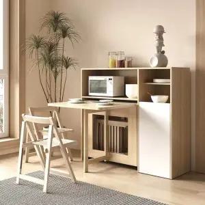 다기능 접이식 식탁과 의자확장형 식탁 이동이 바퀴가