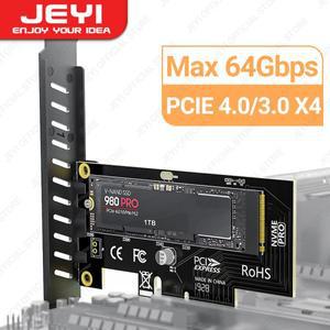 JEYI 데스크탑 PC용 확장 카드 M.2 NVME-PCIe 4.0 3.0 SSD 어댑터 PCI-E GEN4 풀 스피드 64Gbps PCIe X4 X8