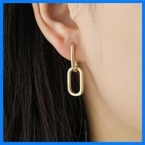 여성을위한 새로운 925 스털링 실버 기하학적 타원형 후프 귀걸이 여성을위한 간단한 금속 스타일 분리형