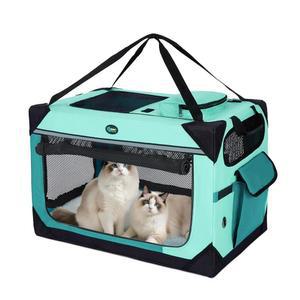 고양이 소형견 있는 위한 초대형 휴대용 자동차 2마리를 캐리어, 부드러운 소프트 상자, 접이식 도그 반려동물 24인치 여행용 캐리어 매트가