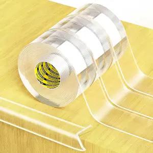 3팩 클리어 에지 프로텍터 스트립 1.57인치 x 9.84FT(총 29.52FT) 샤프 랩 커버 테이프 캐비닛 도어 데스크