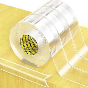 3개입 투명 모서리 보호 스트립 1.57인치 x 16.4피트(총 49.2피트) 날카로운 감싸는 테이프 캐비닛 문 책상