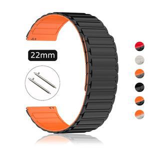 삼성 호환 갤럭시 호환 워치 3 45mm용 22mm 마그네틱 루프 밴드 실리콘 스트랩 기어 S3 클래식 및 프론티어