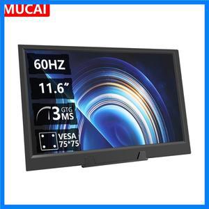 MUCAI 11.6 인치 휴대용 모니터 16:9 60Hz 게임 화면 45% NTSC 250Cd/m² 노트북 Mac Xbox PS4/5 스위치 디