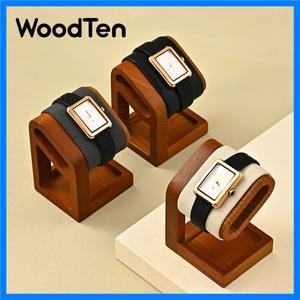 WoodTen 솔리드 우드 시계 디스플레이 스탠드 기본 시계 목걸이 팔찌 주최자 랙 팔찌 Scrunchie 머리띠 쇼
