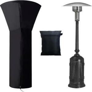 파티오 히터 커버 및 풀 지퍼가 달린 실외 - 89인치 높이 x 33인치 돔 방수 210D 옥스포드 원단 방진 방풍