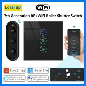 LoraTap Tuya 스마트 라이프 롤러 셔터 블라인드 블랙 스위치 및 원격 백분율 제어 타이머 Google Assistan