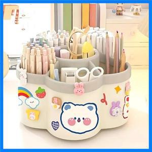 360 °   회전 펜 홀더 다기능 데스크탑 주최자 편지지 보관 상자 여러 사무용품을위한 다시 학교로