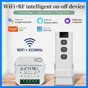 셔터 용 Wifi 스마트 스위치 롤러 블라인드 프로젝터 스크린 창 그늘 Tuya 스마트 라이프 Alexa Google RF4