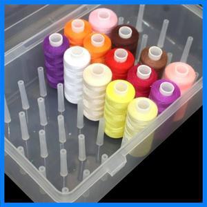 42개 스풀 재봉실 정리함 투명 플라스틱 대용량 휴대용 재봉실 보관 케이스 자수 용품용