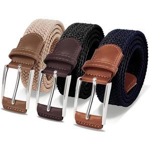 [포르르] 남성용 로라 요정 캐주얼 스트레치 벨트, 조절 가능한 땋은 탄성 골프, 드레스, 직장에 이상적인 선물