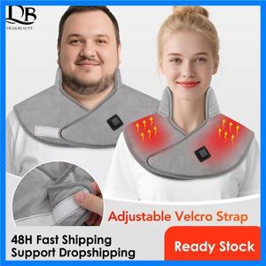 전기 온열 어깨 목 패드 경추 숄 마사지기 USB 경추 보호대 열 압박 피로 완화 따뜻한 등