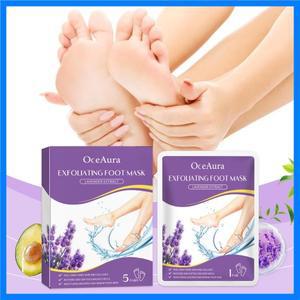 라벤더 풋 마스크 - 부드러운 보습 각질 제거 일회용 풋 마스크 발 관리 및 피부 수분 공급