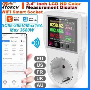 AC85-265V 16A Tuya WIFI 스마트 소켓 디지털 전력계 전기 소비 전력 Kwh 스위치 전력 에너지 미터