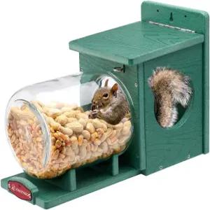 외부용 킹야드 WPC 복합 다람쥐 모이통 땅콩 옥수수 저장 병이 있는 튼튼하고 내구성이 뛰어나며 내후성이