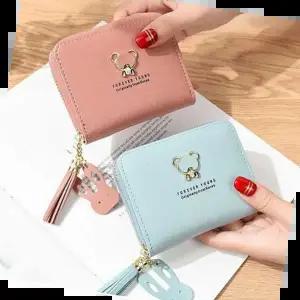 지퍼지갑 골드 곰돌이 장식 지퍼 동전 카드지갑 학생 이쁜지갑