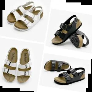 남자가죽슬리퍼 남녀공용 버켄 샌들 시밀러룩 커플화 바캉스룩 사무실