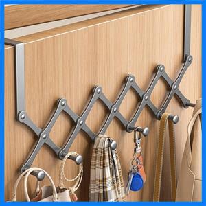선반이 있는 도어 후크 위로 접이식 - 드릴 없음 공간 절약형 의류 액세서리 옷걸이 도어 백 Stor J1C0