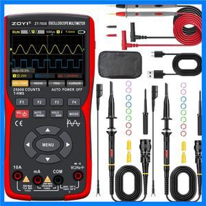 ZOYI ZT-703S 업그레이드 50MHz 휴대용 디지털 오실로스코프 멀티미터 신호 발생기 3 in 1 듀얼 채널 자동