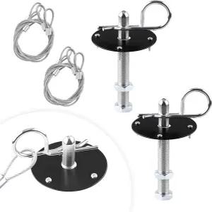 NYTKL 2 PCS 스테인리스 스틸 자동차 후드 핀 키트 레이싱 랜야드가 포함된 퀵 릴리스 커버 잠금 외관 트럭