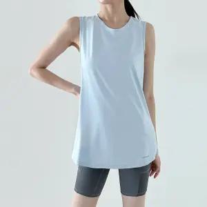 메쉬 스포츠 커버업 슬리브리스 사이드슬릿 나시 민소매 절개 루즈핏 테니스 요가