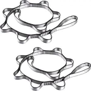 2 pcs 안전 데이지 체인 멀티 링 조절 가능 나일론 스트랩 로프 요가 필라테스 스트레치 밴드