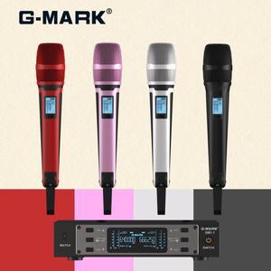[호환품]무선 마이크 G-MARK GM1.1 전문 UHF 주파수 조정 가능 메탈 핸드 헬드 노래방 파티 쇼 교육용