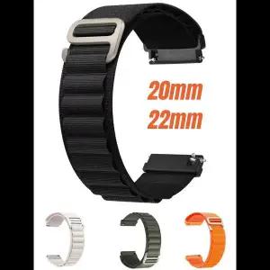 갤럭시 시계 용 20mm 22mm 스트랩 4 5 6 7 클래식 기어 S3 액티브 2 나일론 루프 코레아 팔찌 Amazfit GTS