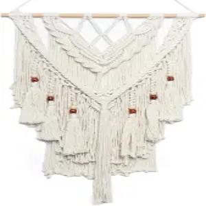 JONKASIPA 마크라메 직조 벽걸이 보헤미안 시크 태피스트리 수제 공예 태슬 레이스 걸이 홈 데코 침실 거실