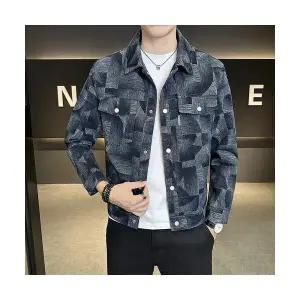 슬램덩크 남성 청자켓 데님 재킷 춘추 칼라 아우터 체크 상의 HO3