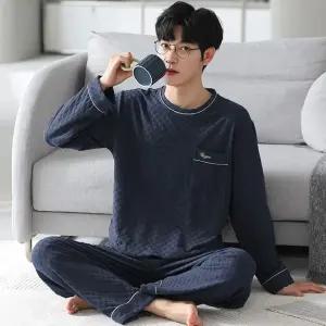 토르 커플 잠옷세트 파자마 추동 긴팔 면바지 주니어 라운드 캐주얼 아웃사이즈어 실내복 세트 OPH4