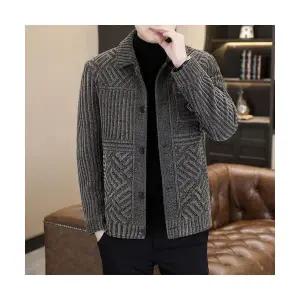 룽나루 남성 자켓 기모 모직 겨울 캐주얼 숄카라 숏코트 슬림핏 HO4