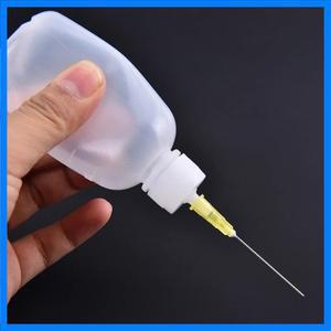 로진 솔더 플럭스 페이스트 + 3개의 바늘 도구용 투명 폴리에틸렌 니들 디스펜서 디스펜싱 병 3개