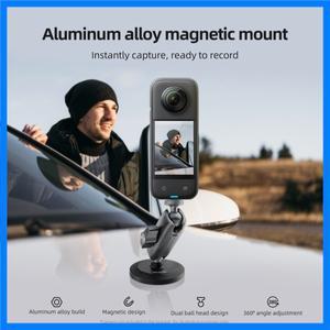 TELESIN 알루미늄 합금 마그네틱 액션 카메라 홀더 360 °   GoPro Insta360 DJI OSMO 액션 스마트폰용 조