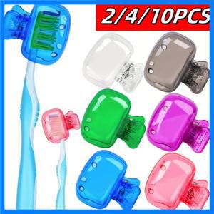 10/4/2PCS 여행 칫솔 헤드 커버 칫솔 보호기 캡 브러시 포드 케이스 가정용 보호 휴대용 플라스틱 클립